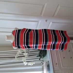 NWOT Brooks Brothers Womens Striped Cotton Blend‎ Sheath Sleeveless Dress S-4